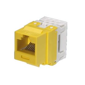 conector jack estilo 110 de impacto tipo keystone categoria 6 de 8 posiciones y 8 cables color amarillo