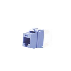 conector jack estilo 110 de impacto tipo keystone categoria 5e de 8 posiciones y 8 cables color azul 74311