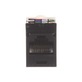 Conector Jack Rj45 Estilo Tp Minicom Categoria 6 De 8 Posiciones Y 8 Cables Color Negro