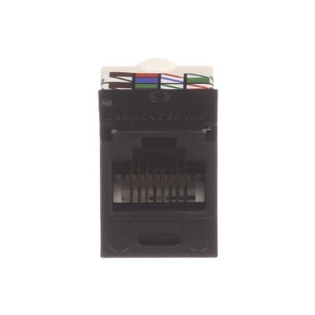 Conector Jack Rj45 Estilo Tp Minicom Categoria 6 De 8 Posiciones Y 8 Cables Color Negro