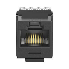 Conector Jack Estilo 110 (de Impacto) Tipo Keystone Categoria 6a De 8 Posiciones Y 8 Cables Color Negro