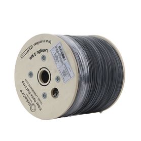 Carrete De 2 Km De Fibra Óptica Drop Plana Interior/exterior G.657a2 Monomodo De 2 Hilos (bifibra) Dieléctrica Forro Negro  (no 