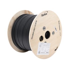 carrete de 1 km de fibra óptica aérea mini figura 8 g657a2 tipo drop monomodo de 2 hilos bifibra disenada para fusionarse color