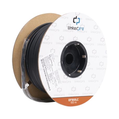 Carrete De Fibra Óptica Monomodo Con Conectores Lclc Duplex Reforzada Con Kevlar De 100 Metros Para Instalaciones Subterráneas P