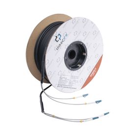 Carrete De Fibra Óptica Monomodo Con Conectores Lclc Duplex Reforzada Con Kevlar De 100 Metros Para Instalaciones Subterráneas P