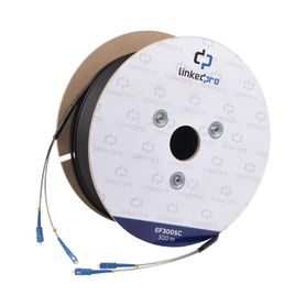 carrete de fibra óptica monomodo con conectores scsc duplex reforzada con kevlar de 300 metros para instalaciones subterráneas 