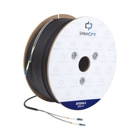 carrete de fibra óptica monomodo con conectores lclc duplex reforzada con kevlar de 300 metros para instalaciones subterráneas 