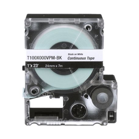  casete de etiquetas de vinilo de cinta continua color negro sobre blanco uso interiorexterior 24 mm 1 in de ancho x 76 metros 