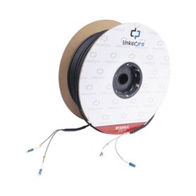 carrete de fibra óptica monomodo con conectores lclc duplex reforzada con kevlar de 200 metros para instalaciones subterráneas 