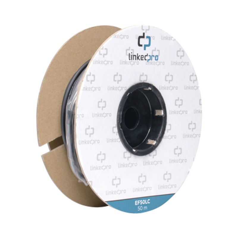 Carrete De Fibra Óptica Monomodo Con Conectores Lclc Duplex Reforzada Con Kevlar De 50 Metros Para Instalaciones Subterráneas Po