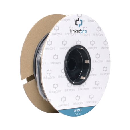 Carrete De Fibra Óptica Monomodo Con Conectores Lclc Duplex Reforzada Con Kevlar De 50 Metros Para Instalaciones Subterráneas Po