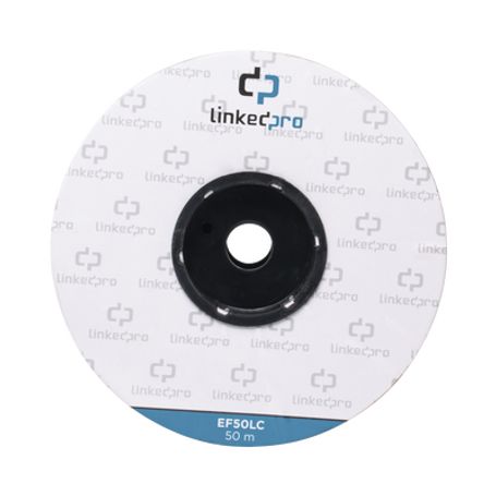 Carrete De Fibra Óptica Monomodo Con Conectores Lclc Duplex Reforzada Con Kevlar De 50 Metros Para Instalaciones Subterráneas Po
